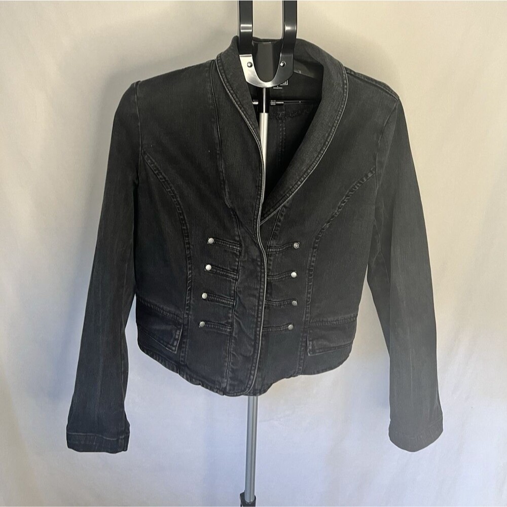Converse 2010 Black Military Style Jacket Fitted Button/ snaps large